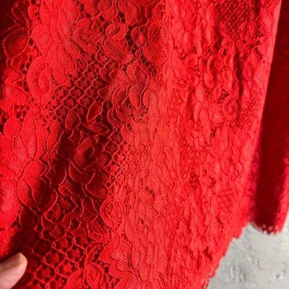 CeCe Red Pencil Midi Skirt for Night Out - Picture 2 of 11